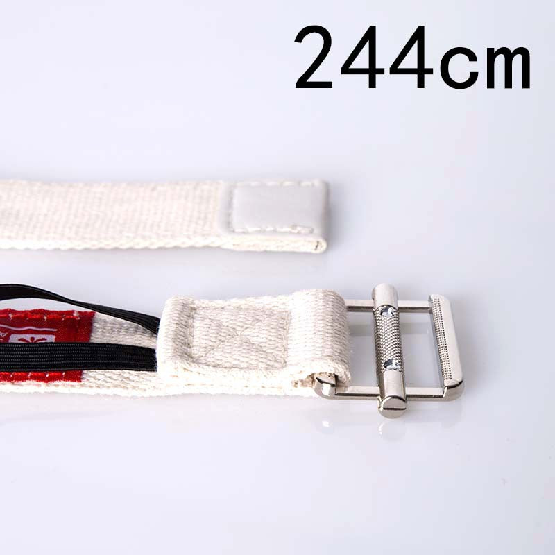 Cotton Yoga Strap with Buckle - White 8 ft (244 cm) (photo 4)