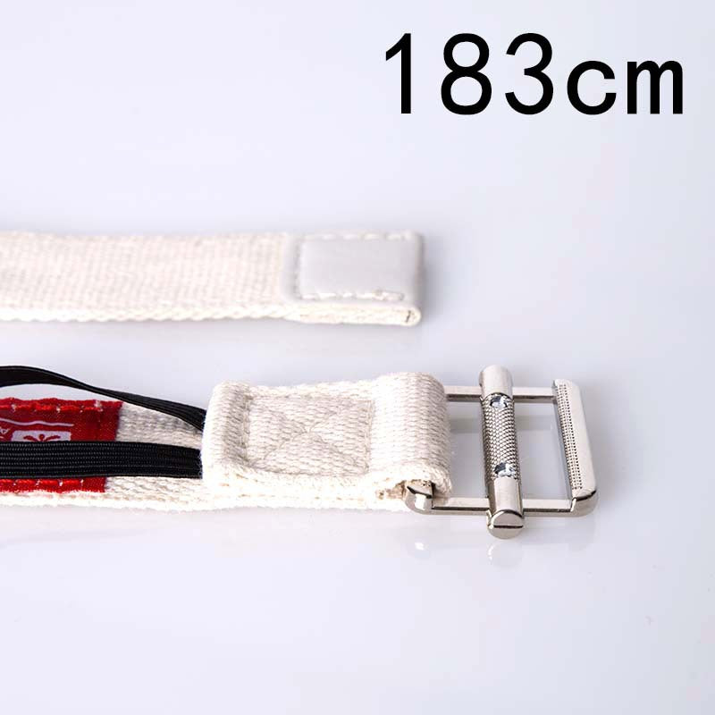 Cotton Yoga Strap with Buckle - White 6 ft (183 cm) (photo 2)