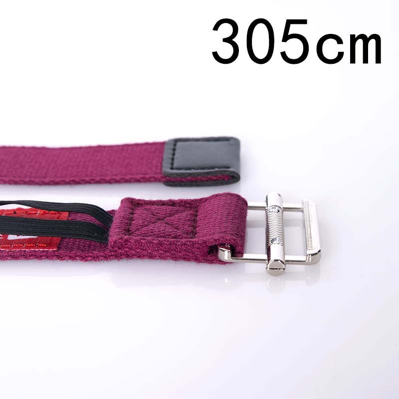Cotton Yoga Strap with Buckle - Wine Red 10 ft (305 cm) (photo 5)