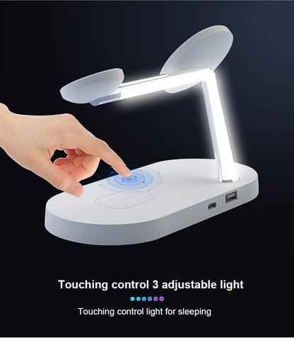 5-in-1 Magnetic Wireless Charging Stand with Night Light – White