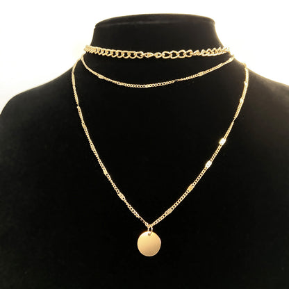 Women's Layered Disc Pendant Necklace (photo 5)