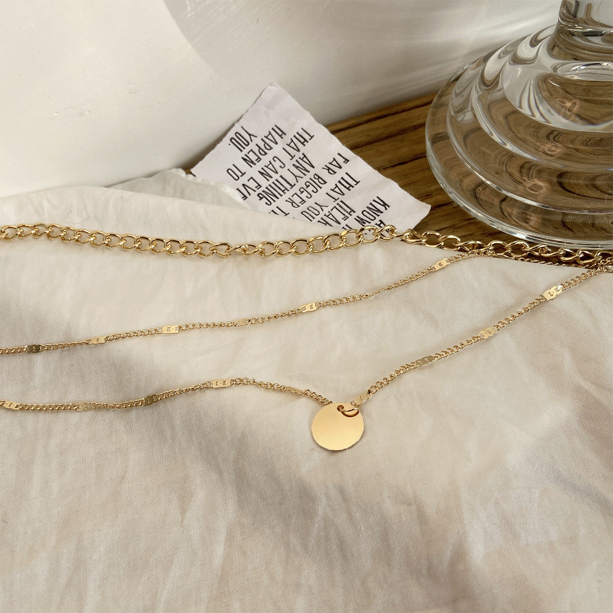 Women's Layered Disc Pendant Necklace (photo 3)