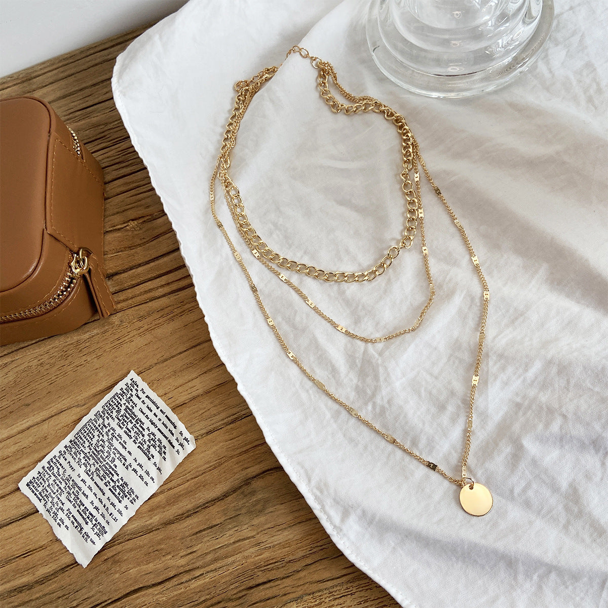 Women's Layered Disc Pendant Necklace (photo 4)