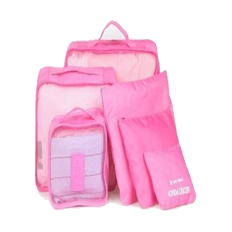 6-Piece Travel Packing Cube Set with Mesh Panels - Rose Red (photo 3)