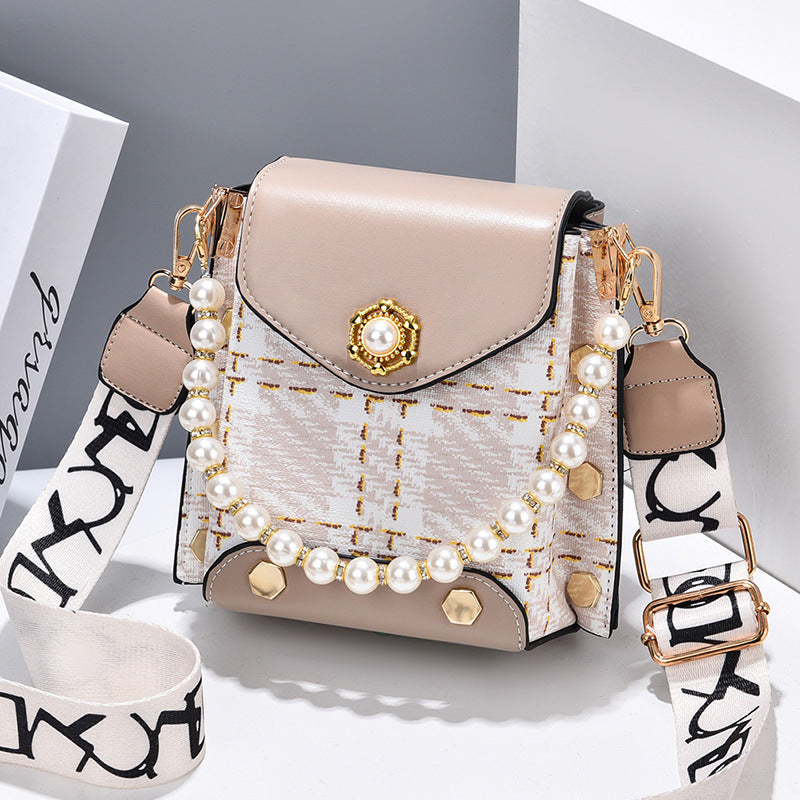 Mini Crossbody Phone Bag with Pearl Chain (photo 17)