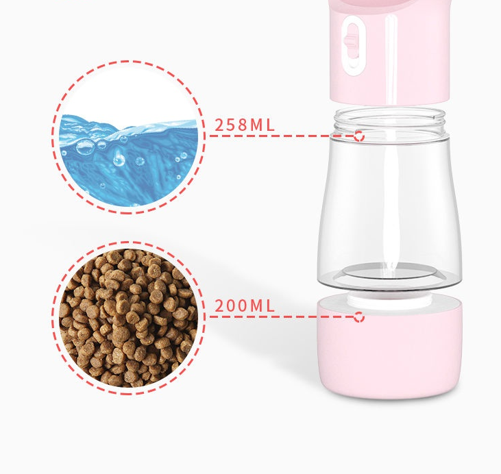 Portable Dog Water and Food Bottle with Shoulder Strap (photo 3)
