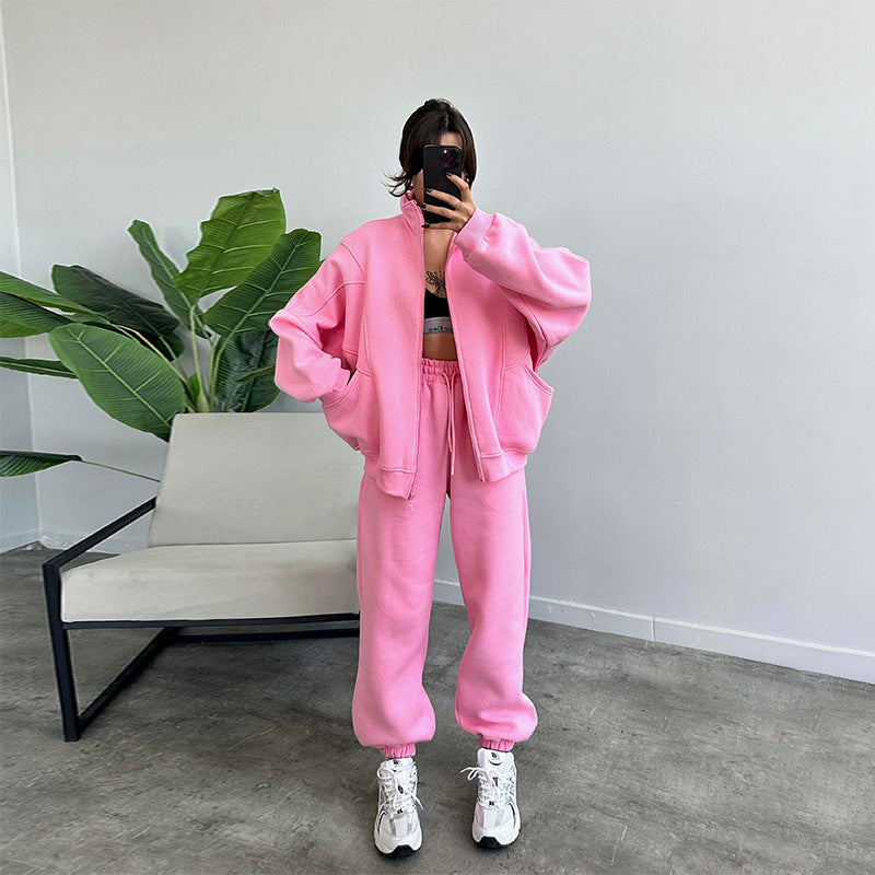 Women's Zip-Up Stand-Collar Jacket and Jogger Set (photo 10)