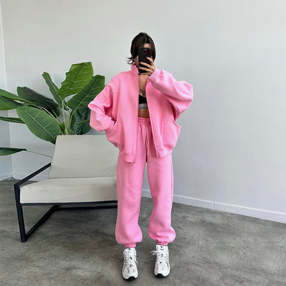 Women's Zip-Up Stand-Collar Jacket and Jogger Set (photo 10)