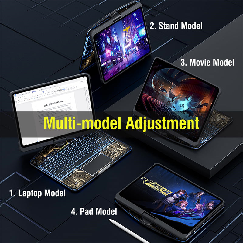 360° Rotating Clear Keyboard Case for iPad with Trackpad (photo 25)