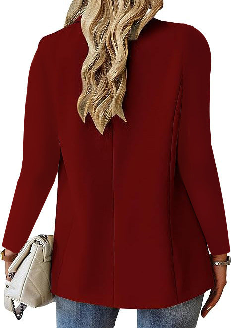 Women's Lapel Button Suit Jacket (photo 6)