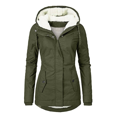 Women's Hooded Fleece Zip Jacket with Buckle (photo 18)