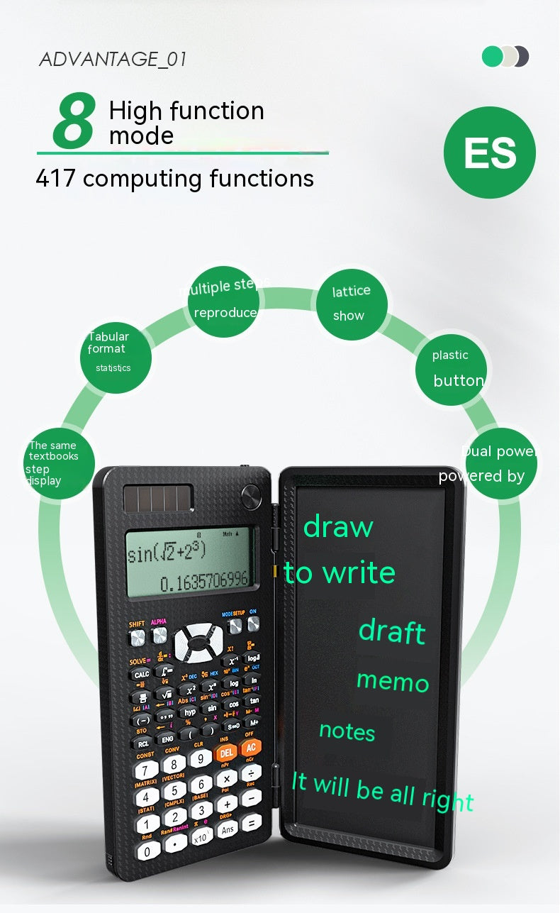Foldable Scientific Calculator with LCD Writing Pad (photo 16)