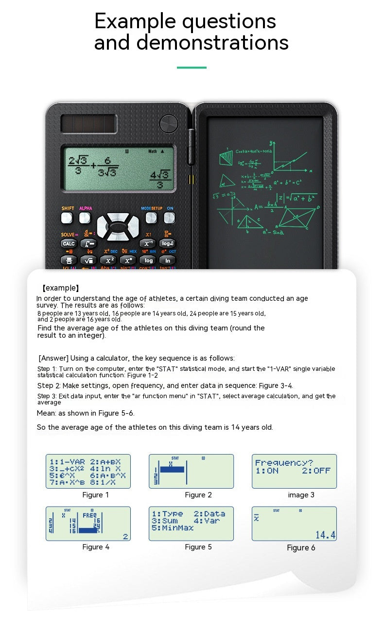 Foldable Scientific Calculator with LCD Writing Pad (photo 18)