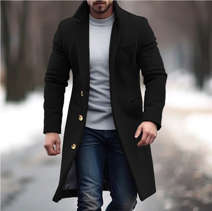 Men's Lapel Single-Breasted Trench Coat (photo 6)
