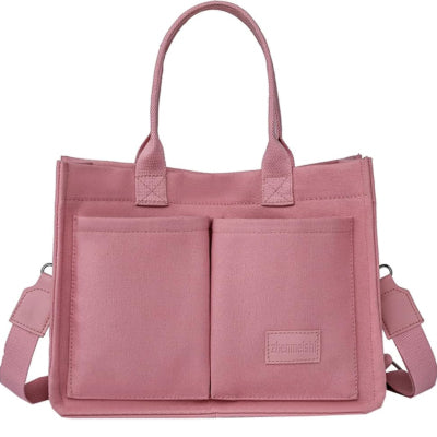 Multi-Pocket Canvas Tote and Shoulder Bag (photo 22)