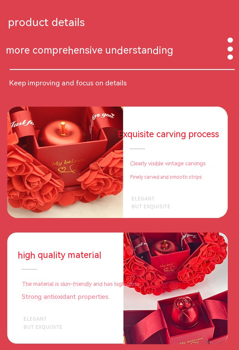 Soap Rose Gift Box with Crystal Pendant Necklace (photo 8)