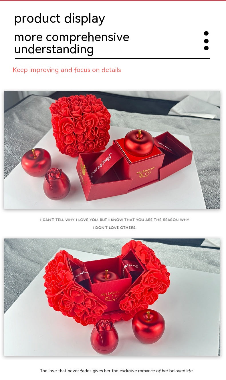 Soap Rose Gift Box with Crystal Pendant Necklace (photo 11)