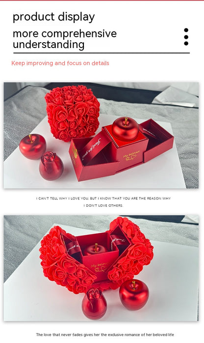 Soap Rose Gift Box with Crystal Pendant Necklace (photo 11)