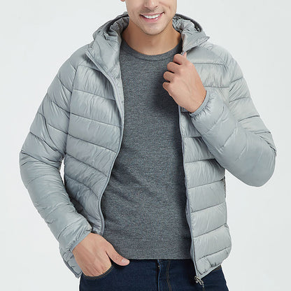 Men's Lightweight Padded Jacket, Hooded or Stand Collar (photo 2)