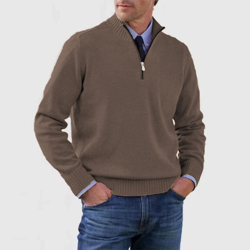Men's Stand-Collar Zip Knit Sweater (photo 12)