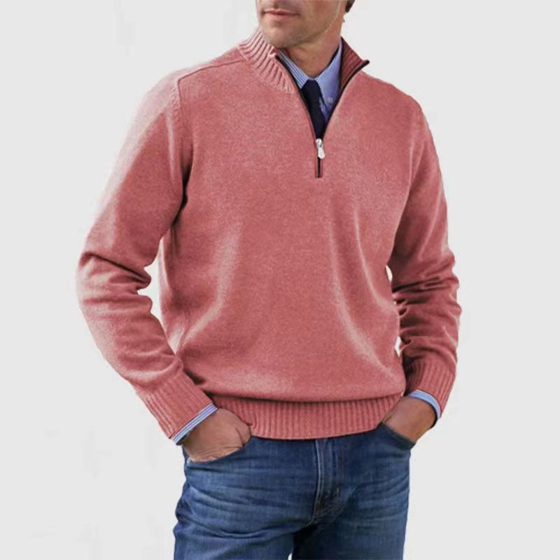 Men's Stand-Collar Zip Knit Sweater (photo 13)
