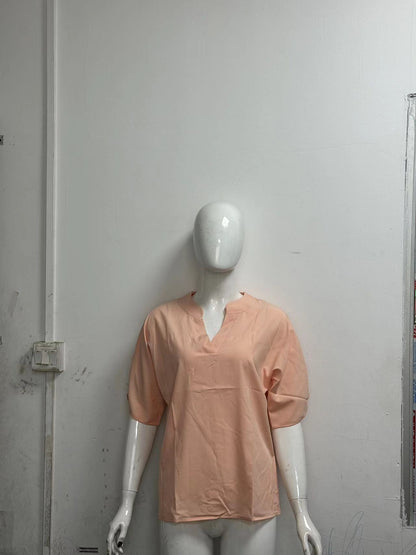 Women's V-Neck Short-Sleeve Chiffon Shirt (photo 16)