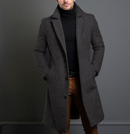 Men's Lapel Single-Breasted Trench Coat (photo 5)