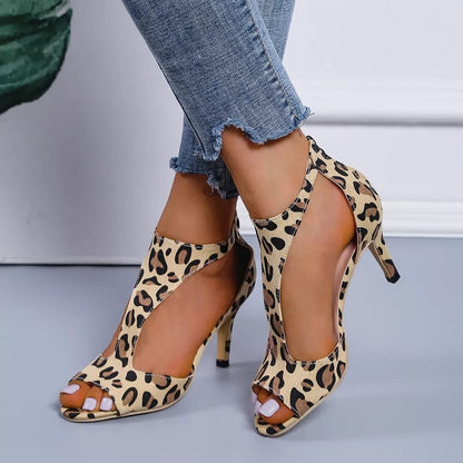 Women's Peep-Toe High-Heel Sandals with Zipper (photo 5)
