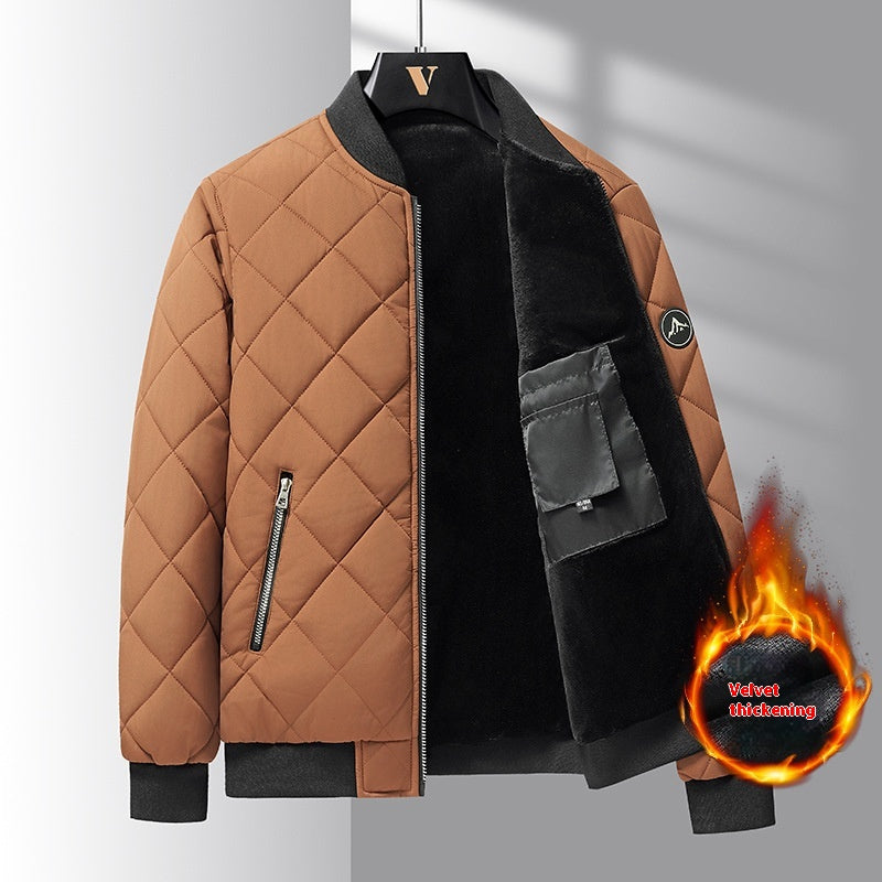 Men's Diamond-Quilted Padded Baseball Jacket