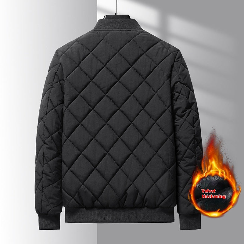 Men's Diamond-Quilted Padded Baseball Jacket (photo 6)