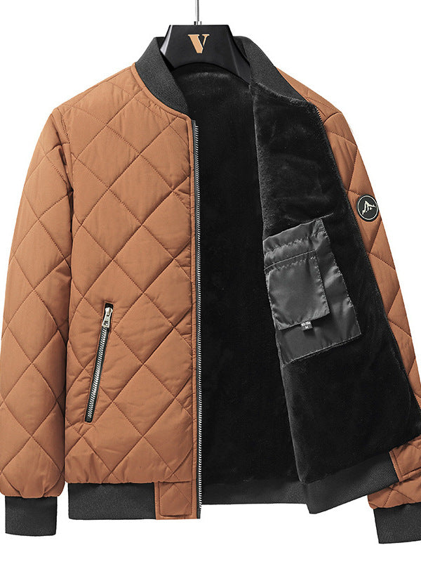 Men's Diamond-Quilted Padded Baseball Jacket (photo 8)