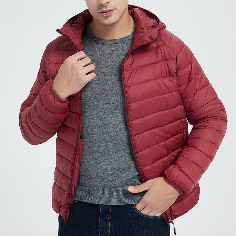 Men's Lightweight Padded Jacket, Hooded or Stand Collar (photo 4)