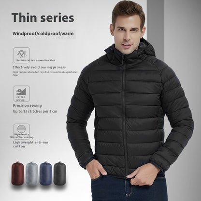 Men's Lightweight Padded Jacket, Hooded or Stand Collar (photo 25)