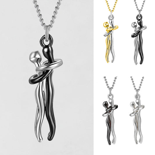 Hugging Figures Pendant Necklace