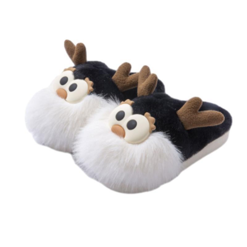 Christmas Deer Plush Slippers with Heel Cover (photo 13)