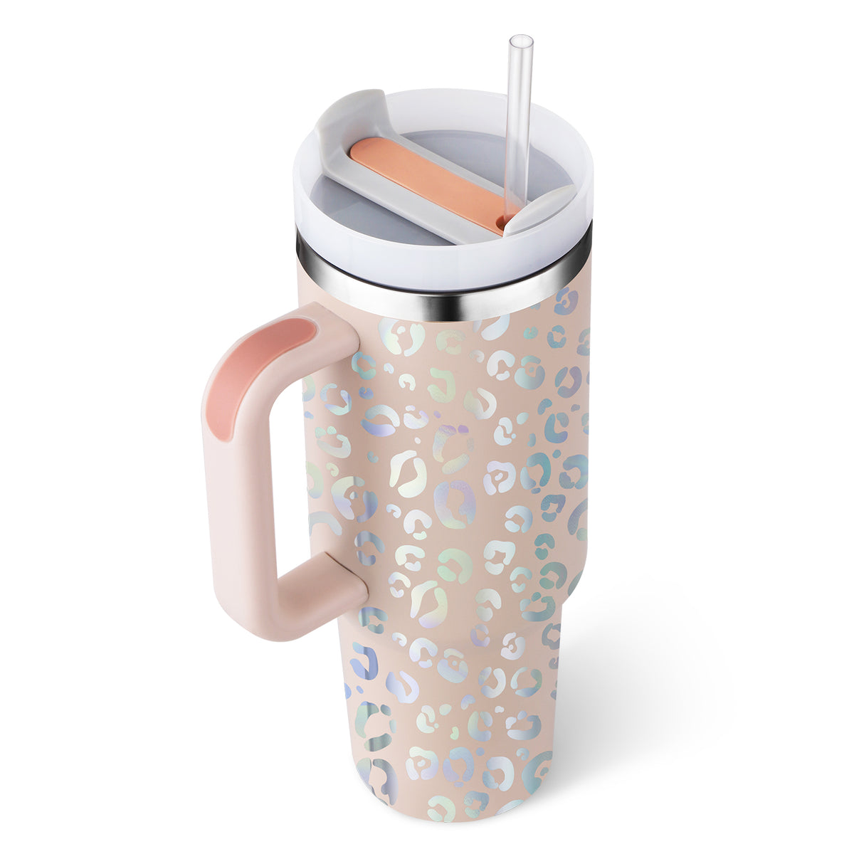 40 oz Insulated Stainless Steel Tumbler with Handle, Lid and Straw (photo 55)