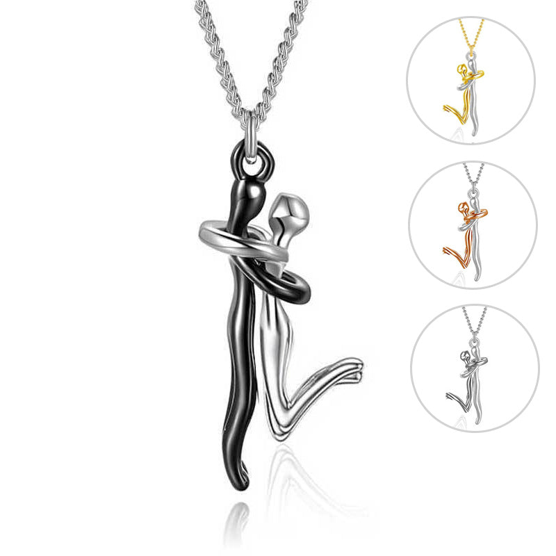 Hugging Couple Pendant Necklace (photo 6)