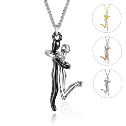 Hugging Couple Pendant Necklace (photo 6)