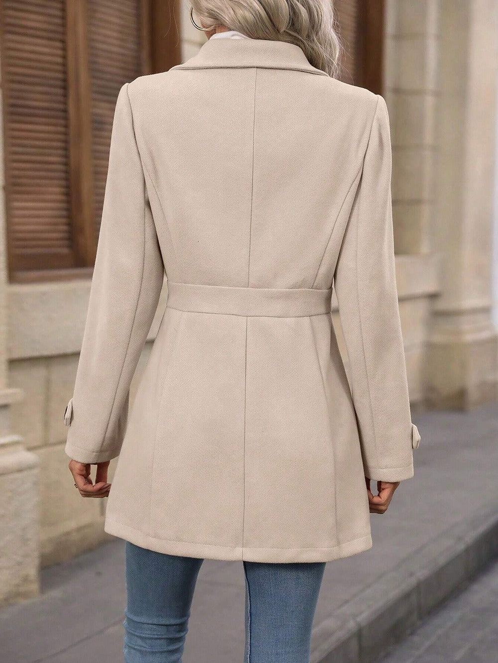 Women's Single-Breasted Lapel Mid-Length Coat (photo 2)