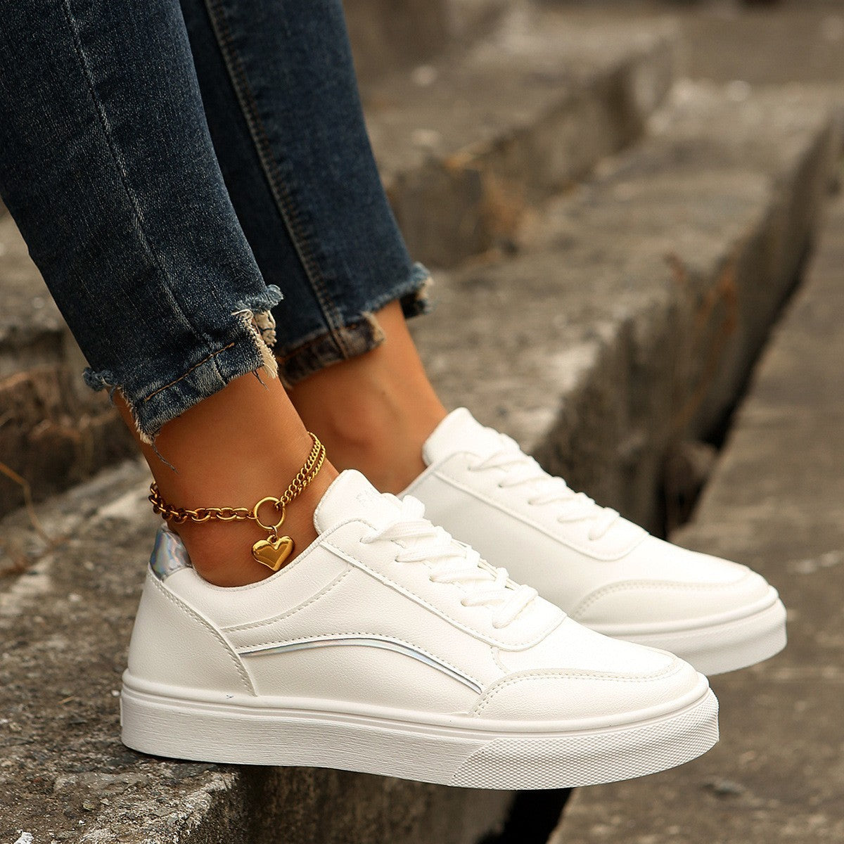 Women's Lace-Up Thick-Sole Round-Toe Flats (photo 5)