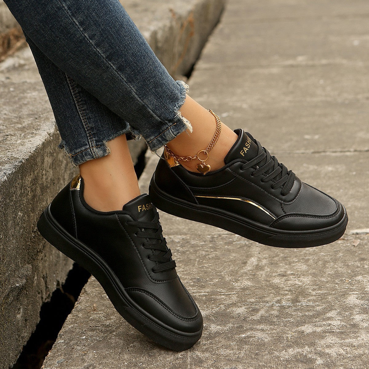 Women's Lace-Up Thick-Sole Round-Toe Flats (photo 6)