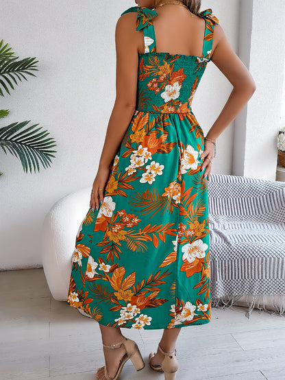 Women's Floral Strappy Corset Maxi Dress (photo 6)