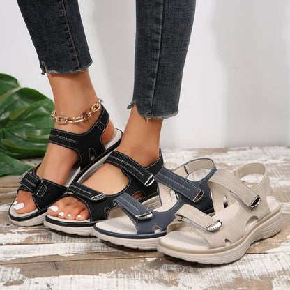 Women's Hook-and-Loop Peep-Toe Sport Sandals (photo 2)