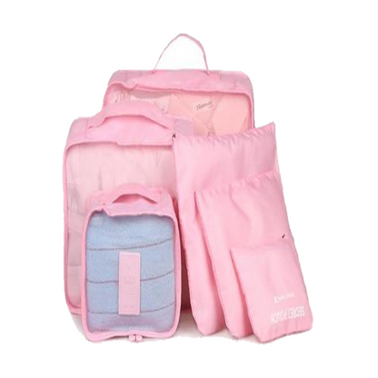 6-Piece Travel Packing Cube Set with Mesh Panels - Pink (photo 2)