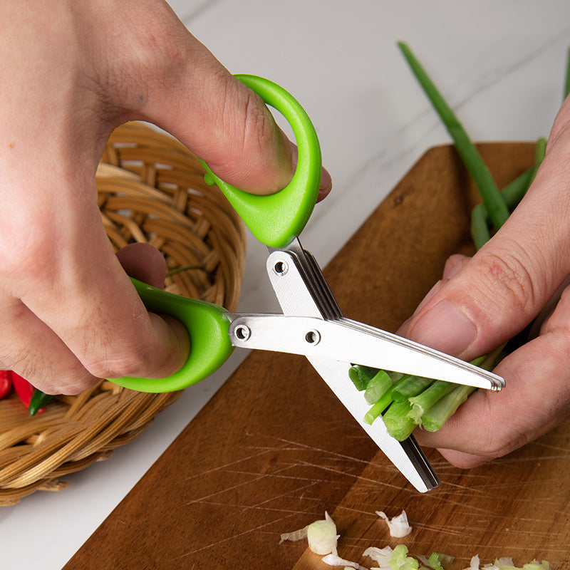 Multi-Blade Stainless Steel Herb Scissors (photo 8)