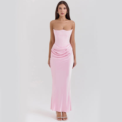 Women's Strapless Backless Bandeau Maxi Dress (photo 11)