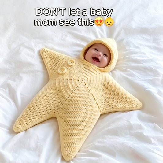 Crochet Star-Shaped Hooded Baby Romper, Finished or DIY Kit