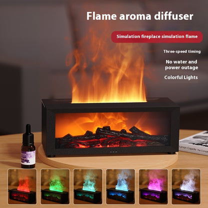 Flame Effect Essential Oil Diffuser with 7 Light Colors (photo 4)