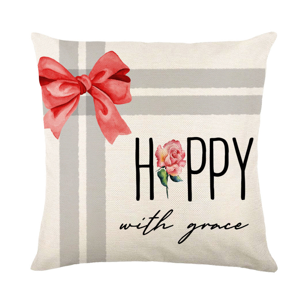 Snowflake Print Christmas Pillow Cover, 45 x 45 cm (photo 3)