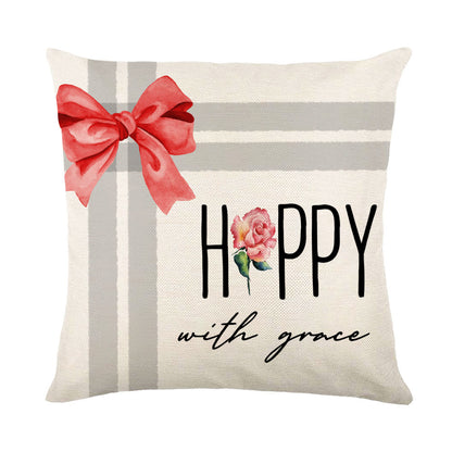 Snowflake Print Christmas Pillow Cover, 45 x 45 cm (photo 3)